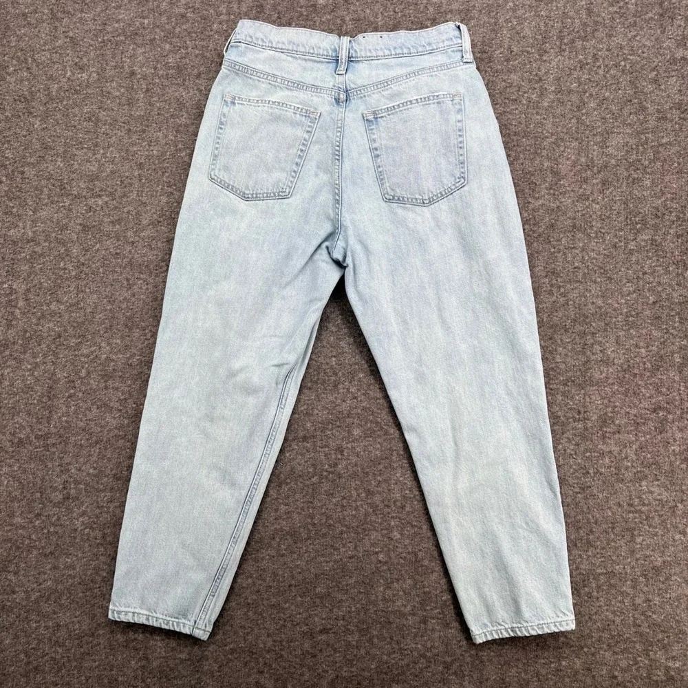 Gap‎ Denim Mom Jean High Rise Light Wash Tapered Leg Womens 6P 28 Petite